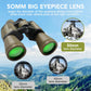 20x50 Binoculars for Adults High Powered, Military Compact HD Waterproof Binoculars with Low Light Vision for Bird Watching Travel Hunting Football Games Stargazing with Carrying Case and Strap(Mud)