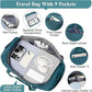 Travel Duffel Bag for Women, Carry-on Overnight Weekender Bags with Wet Pocket & Toiletry Bag, For Spirit Airlines 18x14x8 Personal Item Bag,Small,Peacock Blue