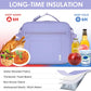 NOL Kids Lunch Bag -Kids 3+ Reusable Insulated Lunch Box with Zipper Closure Buckle Handle Adjustable Long Shoulder Strap, Easy-Clean Waterproof Fabric, Children Lunch Tote Bag for School-Light purple
