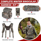 Binoculars Harness Chest Pack with Rangefinder Pouch and Hand Warmer Pockets, Adjustable Shoulder Strap, Ideal for Hunting, Hiking