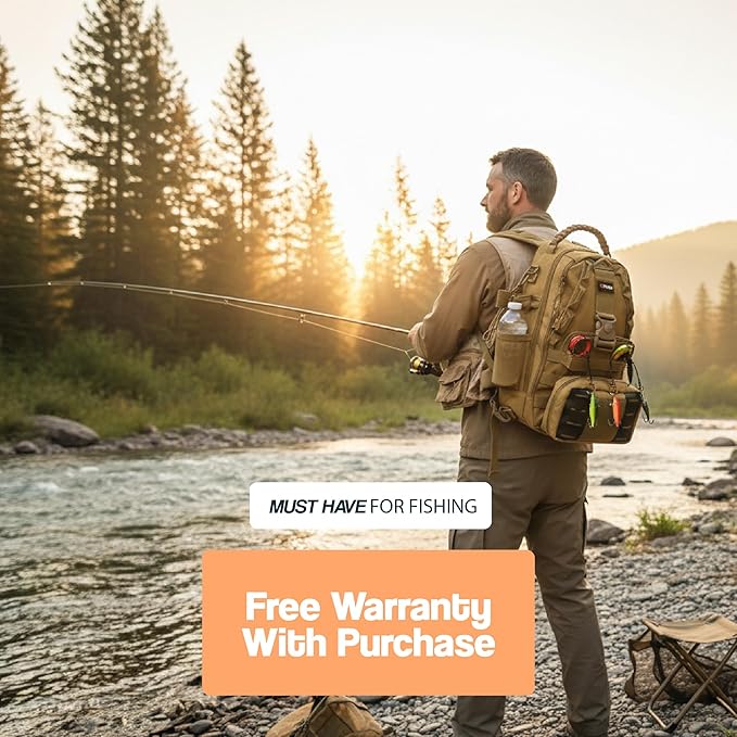 Tovra Fishing Tackle Backpack with Removable Storage Pouch – Compact Sling Pack with MOLLE Webbing, Multiple Compartments & Waterproof Nylon for Fishing, Hiking & Outdoor Gear Organization