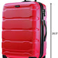 Samsonite Omni PC Hardside Expandable Luggage with Spinner Wheels, Checked-Medium 24-Inch, Red