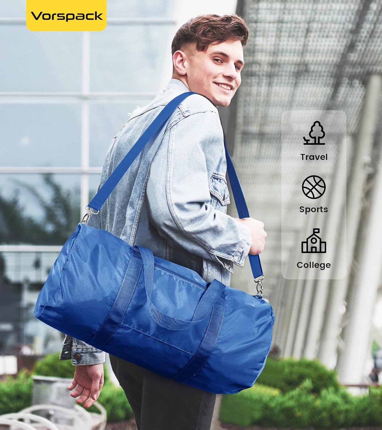 Vorspack Duffel Bag 20-24-28 Inches Foldable Gym Bag for Men Women Duffle Bag Lightweight with Inner Pocket for Travel Sports - Roamly