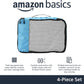 Amazon Basics Medium Packing Cubes for Travel, Packing Organizers, 4-Piece-Set With Double Zipper Pulls and Mesh Top Panel, 100% Durable Polyester, Sky Blue, 13.8"L x 9.8"W x 3"H - Roamly
