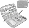 Electronics Organizer Travel Case,Electronic Accessories Storage Bag,Portable Waterproof Cable Organizer Bag,Travel Cord Organizer Bag for Small Charging Cord Storage,Cables,SD Card (Grey)