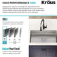 KRAUS Dex 32-inch Undermount 16 Gauge Stainless Steel Single Bowl Kitchen Sink, KA1US32B