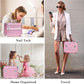 Makeup Case Organizer,Makeup Train Case, Trays Cosmetic Box Portable, Profesional for Salon Barber,Pink