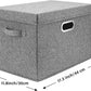 TYEERS Large Storage Bins with Lids, Collapsible, Washable, Fabric Storage Boxes for Organizing, 17.3x11.8x11.4 inches, 3 Pack, Gray