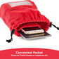 Inflatable Travel Neck Pillow: Extra-Soft, Cushion. for Airplanes, Trains, Cars, Portable Travel Accessory-with Carrying Pouch for Cell Phone and Passport Etc. (Vintage Red)