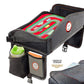 Coolmum Kids Travel Tray, Toddler Car Seat Tray, Double Sided Activity Organizer, Snack Lap Tray, Baby Stroller Table, Airplane Play Table, Waterproof and Foldable (Premium Black)