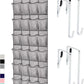 GORILLA GRIP Over the Door Shoe Organizer, 24 Large Breathable Mesh Pockets, Space Saving Hanging Storage Holder, Closet Rack Hanger Holds Up to 40 lbs, Hangs on Closets for Shoes, Accessories, Gray