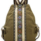 Goodhan Women Canvas Backpack Daypack Casual Shoulder Bag, Vintage Heavy-duty Anti-theft Travel Backpack