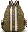Goodhan Women Canvas Backpack Daypack Casual Shoulder Bag, Vintage Heavy-duty Anti-theft Travel Backpack