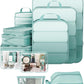 Veken 11 Set Compression Packing Cubes for Travel Essentials,Compressible Expandable Large Luggage Suitcase Organizer Bags for Clothing,Durable Space Saver Storage Bags with Toiletry Bags(Blue Green)