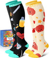 Thick Soft Cotton Compression Socks for Women Men 15-20mmHg Knee High Breathable Cotton Socks for All Day Comfort