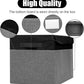 Large 17" 42 Quarts Collapsible Stackable Storage Bins with Lids [3-Pack] Foldable Fabric Linen Storage Boxes Cube, Closet Organizer Baskets with Label for Home (16.7 x 12 x 12", Black & Gray)