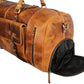 KomalC Leather Duffel Bags for Men and Women Full Grain Leather Travel Overnight Weekend Leather Bags Sports Gym Duffel for Men (Distressed Tan, 28 Inch)