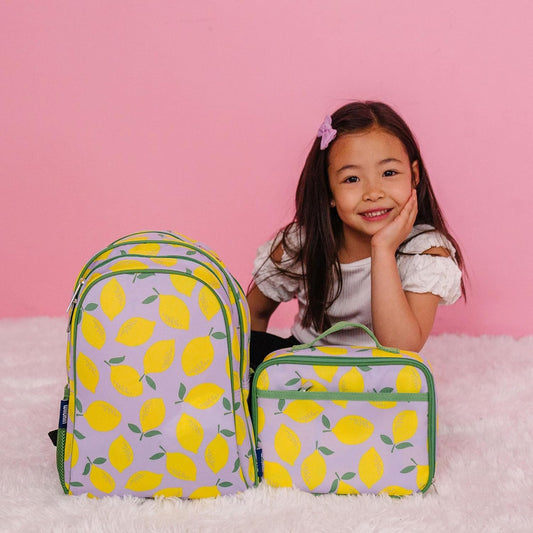 Wildkin Kids Insulated Lunch Box – Durable and Reusable for School & Travel - Lilac Lemonade