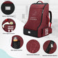 RAINSMORE Padded Car Seat Travel Bag for Airplane Heavy Duty Car Seat Backpack for Air Travel Baby Carseat Cover Bags for Airport Large Car Seats Carrier Fits Car Seats & Booster Seats,Red