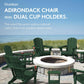 SERWALL Adirondack Chair with Cup Holders - Composite Adirondack Chairs Set of 2 HDPE Outdoor Chairs All Weather Use- Green
