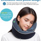 Orthopedic Neck Pillow Travel Neck Pillows for Airplanes, Memory Foam Kit, Updated Resting Material, Airplane Travel Set with 3D Contoured Eye Masks, Earplugs, and Luxury Mesh Bag (Blue)