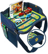 Coolmum Kids Travel Tray, Toddler Car Seat Tray, Double Sided Activity Organizer, Snack Lap Table, Baby Stroller Tray, Airplane Play Table, Waterproof and Foldable (Premium Blue)