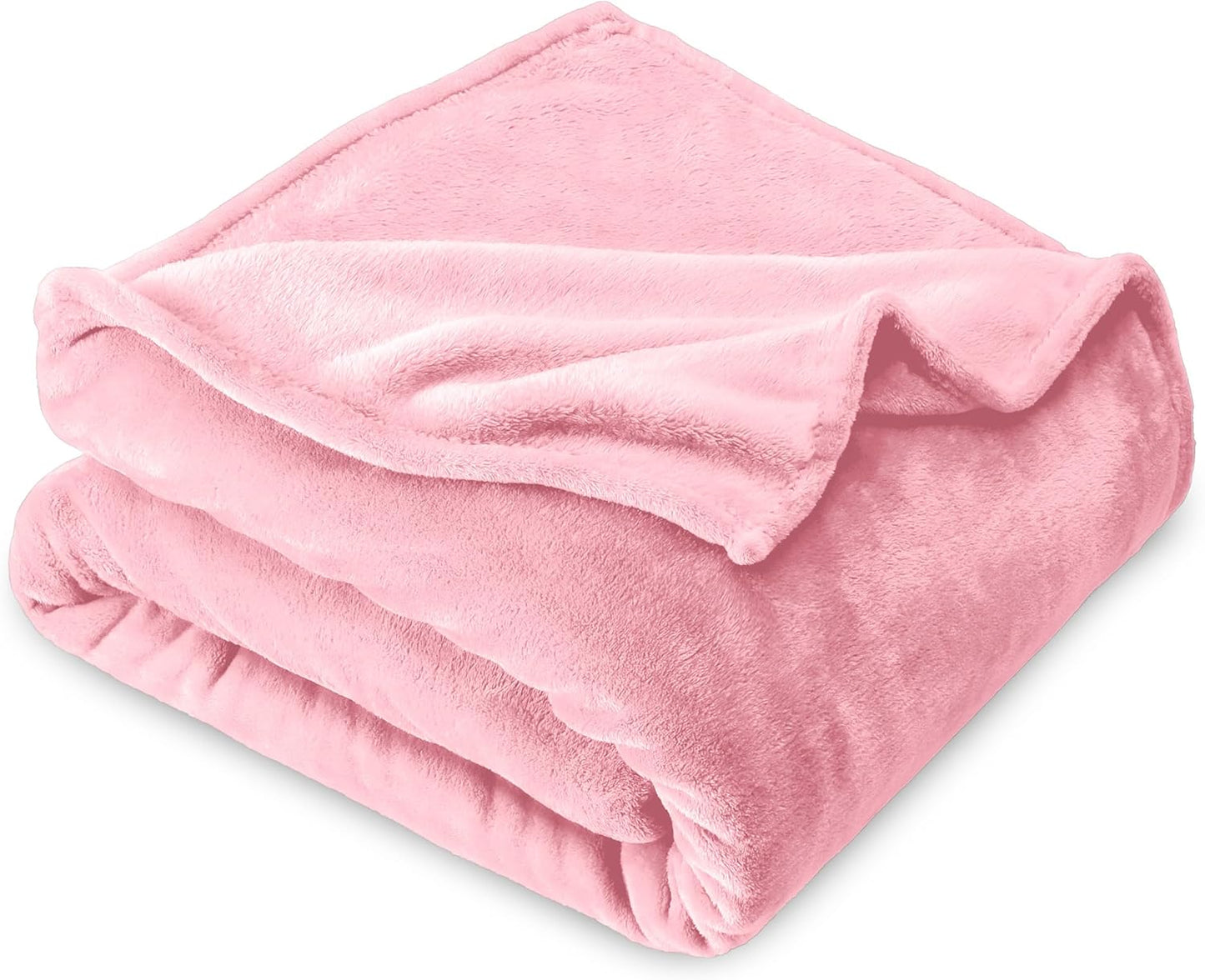 Bare Home Fleece Blanket - Kid Size - Ultra-Soft Lightweight for Bed, Sofa, and Couch - Luxury Microplush - Cozy Warm Blanket (Kid, Light Pink)