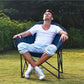 ALPHA CAMP Oversized Camping Chairs Padded Moon Round Chair Saucer Recliner with Folding Cup Holder and Carry Bag