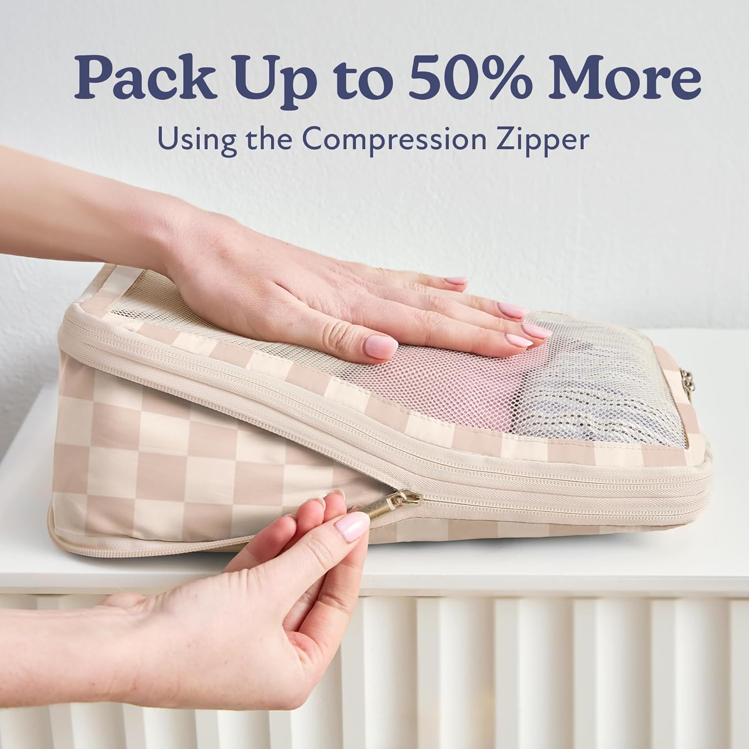 Vandel Space-Saving Compression Packing Cubes for Women, Men, Compressible Carry On Suit Case Organizer Luggage Packing Cubes for Travel Organizer Bags for Luggage and Backpacks, Suitcase Cube - Roamly