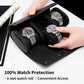 MOZSLY Watch Roll Travel Case 3 Slots Portable Watches Box Organizer Storage Holder Pattern PU Leather
