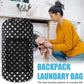 Portable Laundry Bag Backpack with Adjustable Straps & Mesh Pocket - Drawstring Closure for College, Apartment, Camping (Star Shape)