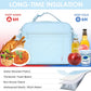 NOL Kids Lunch Bag - Kids 3+ Reusable Insulated Lunch Box with Zipper Closure Buckle Handle Adjustable Long Shoulder Strap, Easy-Clean Waterproof Fabric, Children Lunch Tote Bag for School -Light blue