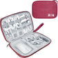Electronics Travel Organizer,Portable Waterproof Electronic Travel Storage Bag for Small Charging Cord Storage,Charger,Small Electronics,SD Card etc,for Travel,Business -Wine Red