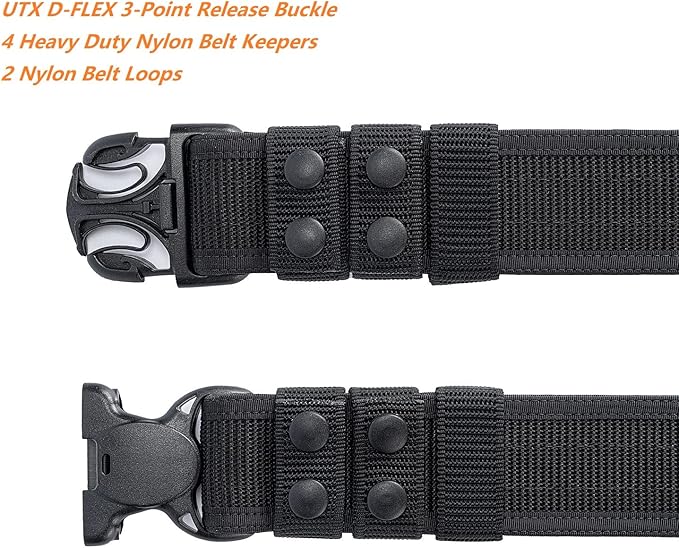 TACNEX Duty Belt w/Hook Lining 4 Keepers 2" Police Law Enforcement Officer Security Nylon Outer Inner Belt