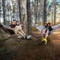 Tranquillo Universal Hammock with Stands Electro Static Coated Steel, Adjustable Foldable Hammock Stand with 2 Layered Polyester Net and Carry Bag for 2 Persons (Combo - Brown)