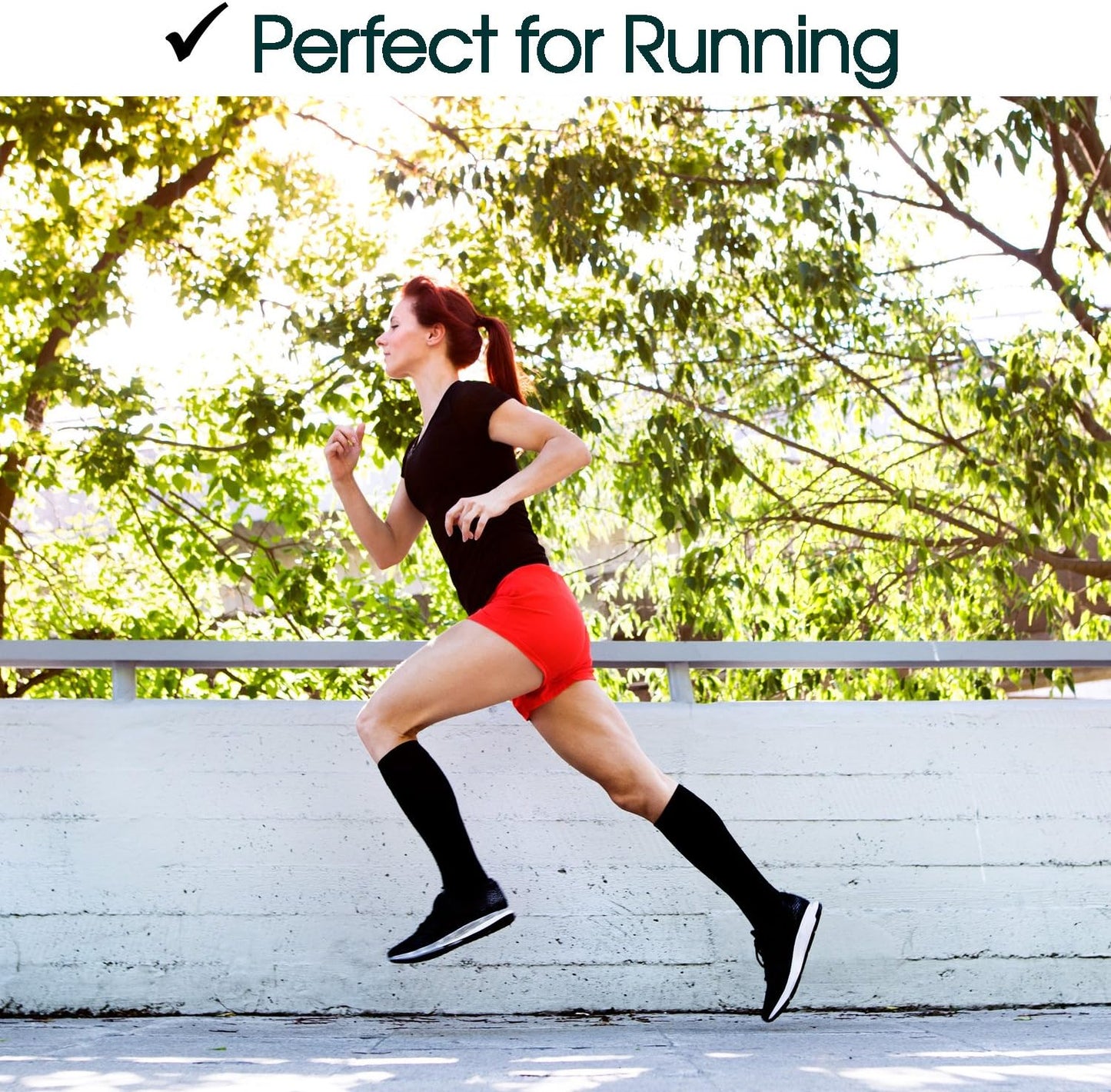 Cotton Compression Socks for Women & Men. 15-20 mmHg Support Knee-High Nude M/L