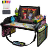 Lusso Gear Kids Travel Tray for Car - Road Trip Essentials for Kids - Car Seat Tray for Toddlers & Kids - for Airplane, Kids Travel Desk, Road Trip Activities (Floral)