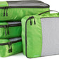 Amazon Basics Medium Packing Cubes for Travel, Packing Organizers, 4-Piece-Set With Double Zipper Pulls and Mesh Top Panel, 100% Durable Polyester, Green, 13.8"L x 9.8"W x 3"H - Roamly