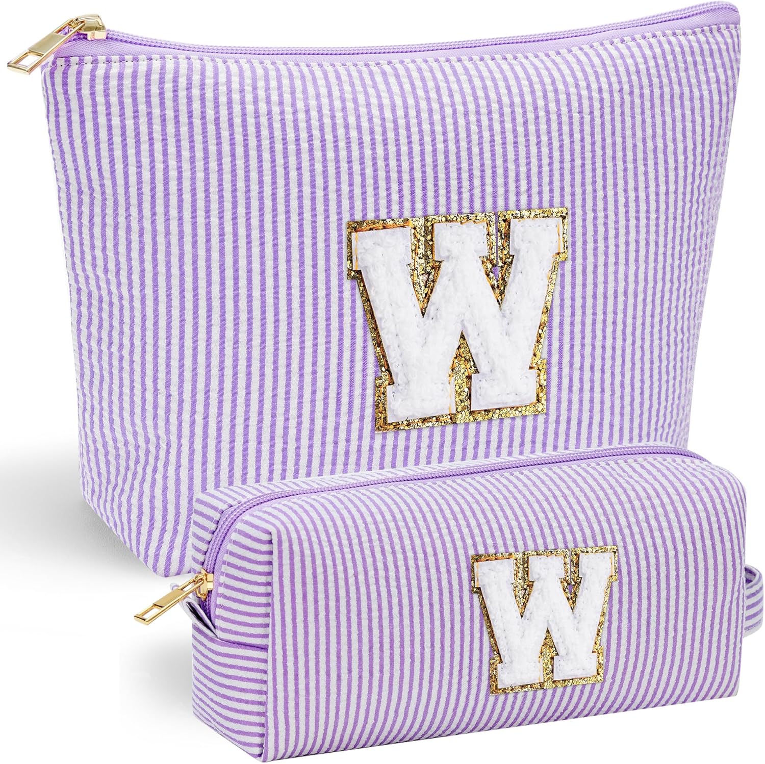 YOOLIFE Makeup Travel Bag Makeup Pouch - Initial Travel Makeup Bag Cosmetic Bag Birthday Gift Wedding Gifts Cute Bridesmaid Gifts Friend Birthday Gifts for Women Her Gifts for Teenage Girls W - Roamly