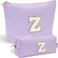 YOOLIFE Purple Makeup Bag for Women - Personalized Initial Cute Makeup Pouch Make Up Case for Girlfriend Bridesmaid Wife | Cosmetic Travel Toiletry Bag for Friend Female | Birthday Gift for Her Mom Z - Roamly
