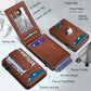 Airtag Wallet for Men,with Money Clip Gift Boxed,Slim Front Pocket Wallet RFID Blocking Metal Case Smart Pop-up Credit Card Holder in Magnetic Leather Flip