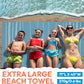 Turkish Beach Towel - 40x71 inch Oversized Sand Resistant Prewashed Turkish Towel - 100% Turkish Cotton Quick Drying, Compact, Lightweight Turkish Towel for Beach, Bath, Pool, Gym, Yoga