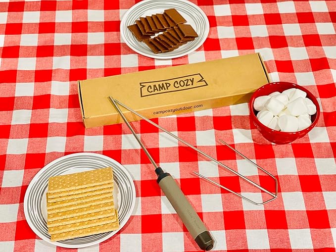 Safety Marshmallow Roasting Stick – Automatic Rotating & Heat-Resistant | Hands-Free Roaster for Perfect Campfire S’mores & Hot Dogs | Battery-Powered by Camp Cozy Outdoor