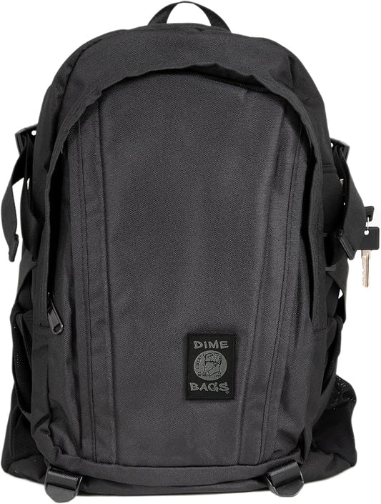 Dime Bags Odor Blocking Backpack with Lock, Water-Resistant, Anti Theft Bag, Lockable Travel Backpack with Padded Shoulder Straps, Spill Proof Zippers, Transporter (Black)