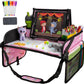 Lusso Gear Pink Unicorn Kids Travel Tray for Toddlers - Car Seat Table Tray and Car Desk for Kids - Airplane and Road Trip Activities