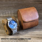 Longjet Watch Roll Travel Case for Men Portable Watches Organizer Box with Removable Velvet Pillow Holder (1 Slot Brown)
