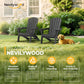 Folding Adirondack Chair - Extended Ergonomic Backrest, Cup Holder - Easy Assembly - Durable HDPE Plastic, Weather Resistant & Maintenance-Free - Lawn, Patio, Deck Supports 380lbs Black