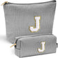 YOOLIFE Initial Christmas Gifts for Girls - Teen Girl Gifts Trendy Stuff Monogram Cute Makeup Bags Make Up Case for Women Her Best Friend Friendship Sister Teacher, Personalized Birthday Gifts Black J - Roamly