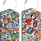 2 Pack Luggage Tag for Suitcase Nautical Patches Mountain Lake Camp Flag Leather Suitcase Tags with Privacy Name ID Label and Stainless Steel Loop for Travel Bag