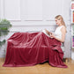 Surii Home Luxury Microfiber Flannel Blanket, Super Soft, Warm, Cozy, Fluffy, and Breathable, Perfect Throws for Bed, Couch, Sofa, for All Season Use. 350GSM Queen Size 90x90 Inches(Burgundy)